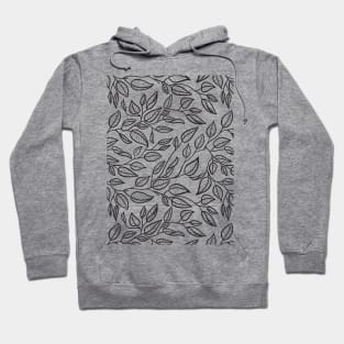 Minimalist Leaf Line Art Illustration as a Seamless Surface Pattern Design Hoodie